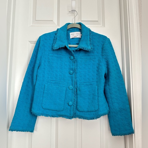 Proenza Schouler White Label Cropped Tweed Jacket Blue size 8 - Picture 8 of 13